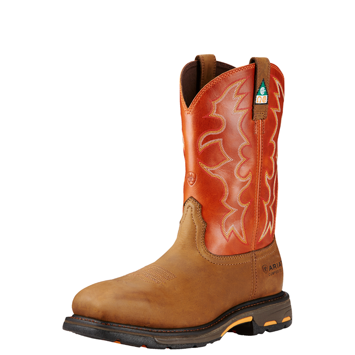 Ariat - Men's Work Hog Wide Square Toe Dark Earth/Brick CT CSA - 10017170