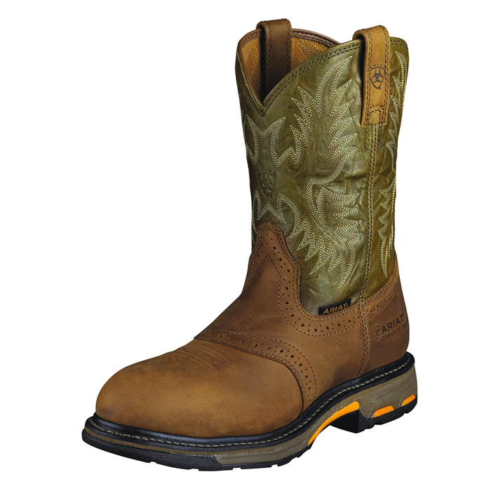Ariat - Men's Work Hog Pull-on Aged Bark/Army Green CT - 10008635