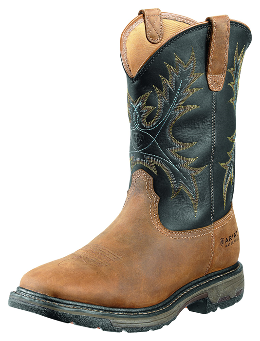 Ariat - Men's Work Hog Wide Square Toe Aged Brown/Black ST WP - 10010133
