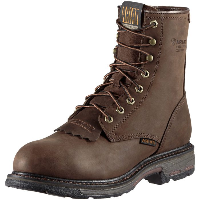 Ariat - Men's Work Hog 8" Oily Distress Brown CT WP - 10011943