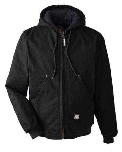 Berne - Original Washed Duck Hooded Jacket - Quilt Lined - HJ375