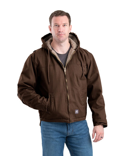Berne - Sanded Hooded Work Jacket Sherpa Lined - HJ626