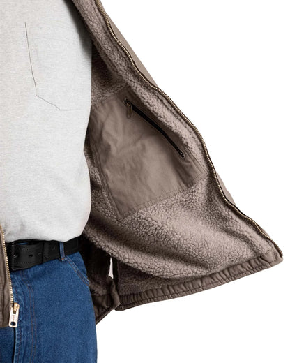 Berne - Sanded Hooded Work Jacket Sherpa Lined - HJ626