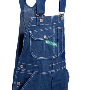 Key Men's Denim Bib Overalls - Indigo Denim Rigid - Sharpe's